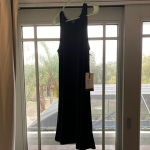 Sleek Black Midi Dress